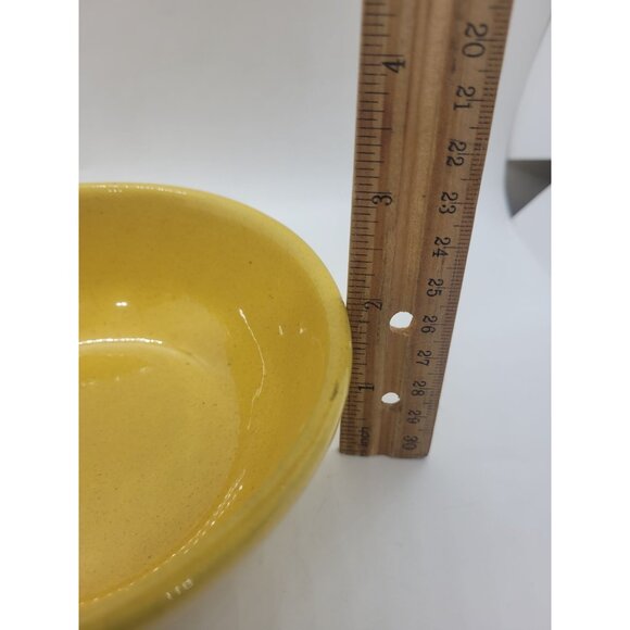 Frankoma 6X Yellow Glazed Ceramic Bowl Handmade pottery Primitive contemporary - Picture 4 of 5